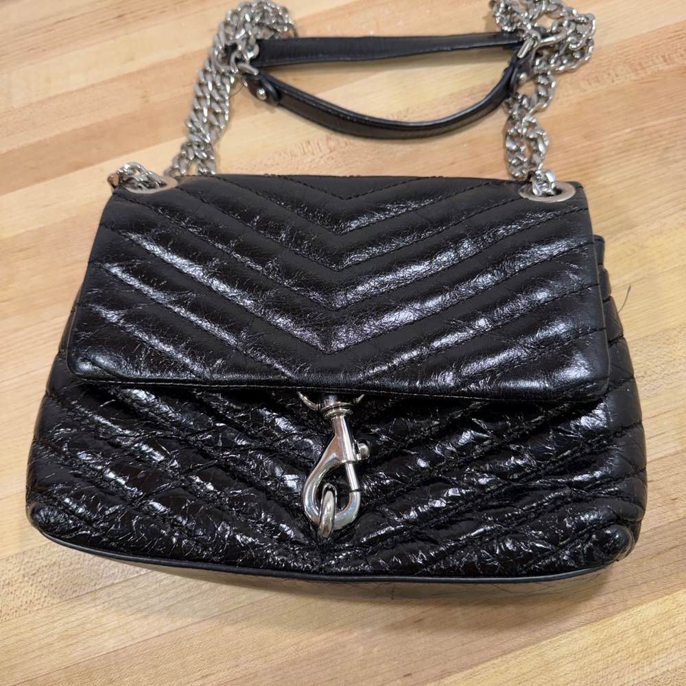 Rebecca Minkoff Black Quilted Chain Shoulder Bag
